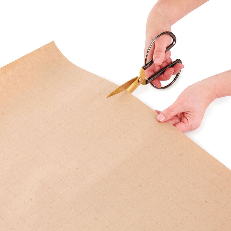 Hallmark Gold Geometric On Kraft Wrapping Paper Roll 15 Sq. Ft