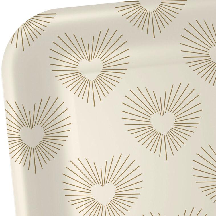 Hallmark Gold Hearts On Ivory Square Dessert Plates Set Of 8