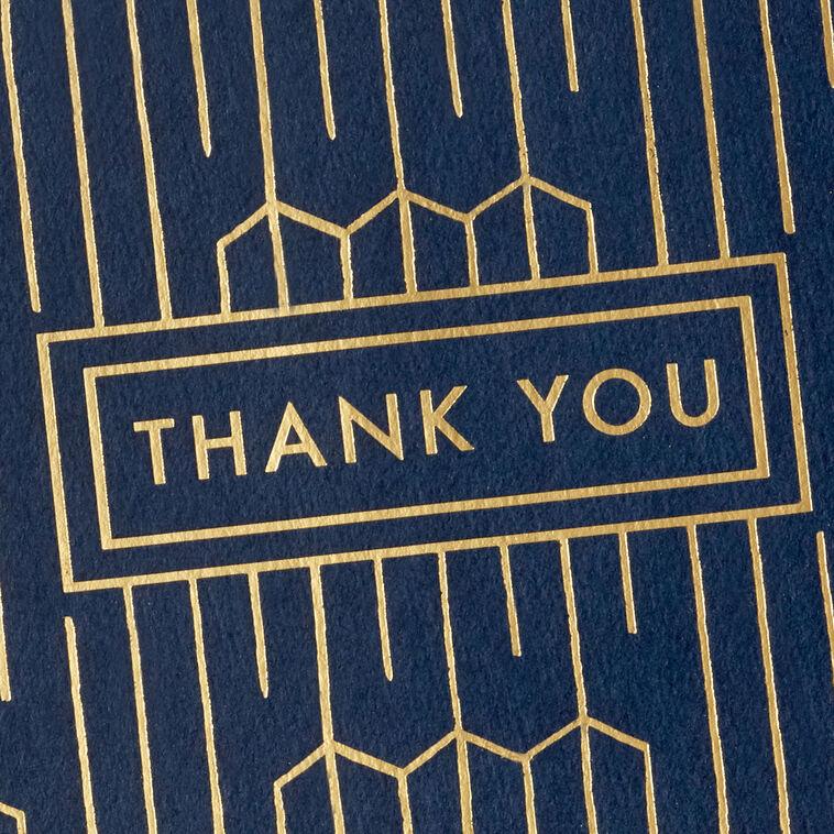 Hallmark Gold Lines On Navy Boxed Thank-You Notes Pack Of 40
