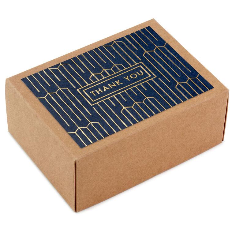hallmark Gold Lines on Navy Boxed Thank-You Notes Pack of 40