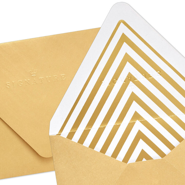 Hallmark Gold Metallic Designed Envelopes Pack Of 10