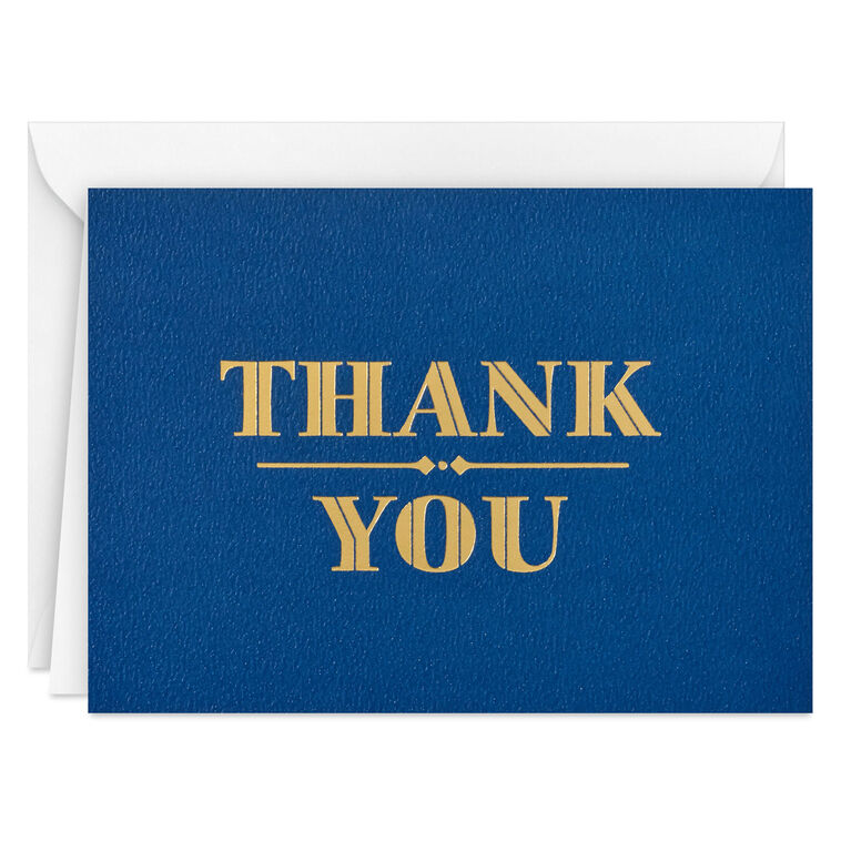 Hallmark Gold On Navy Blank Thank You Notes Pack Of 10