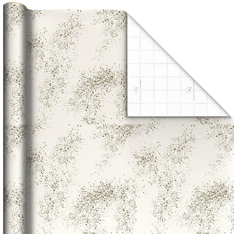 hallmark Gold Paint Splatter on Cream Wrapping Paper 20 sq. ft
