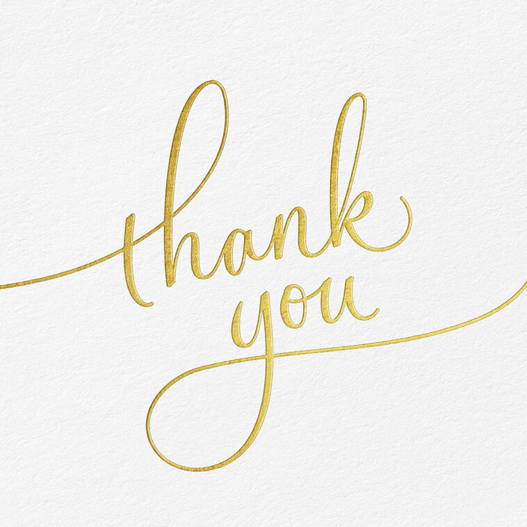 Hallmark Gold Script On White Blank Thank You Notes Pack Of 10