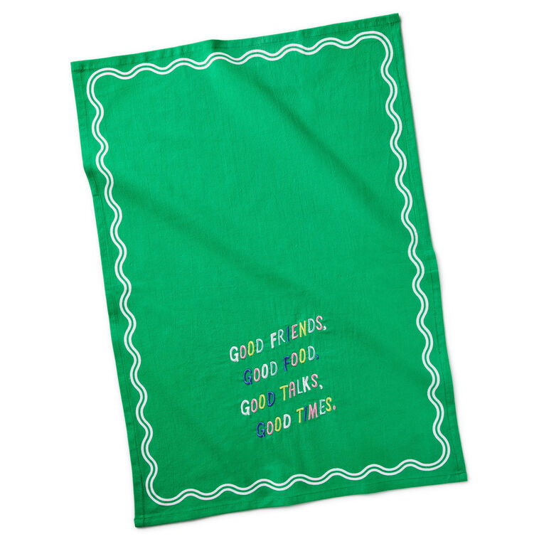 Hallmark Good Friends Food Talks And Times Tea Towel 18x26
