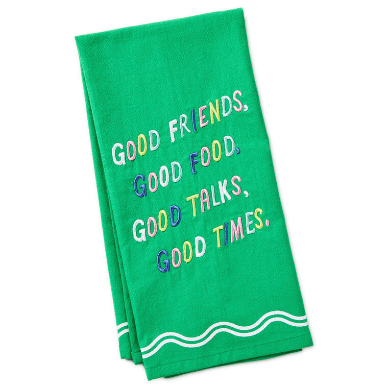 hallmark Good Friends Food Talks and Times Tea Towel 18x26