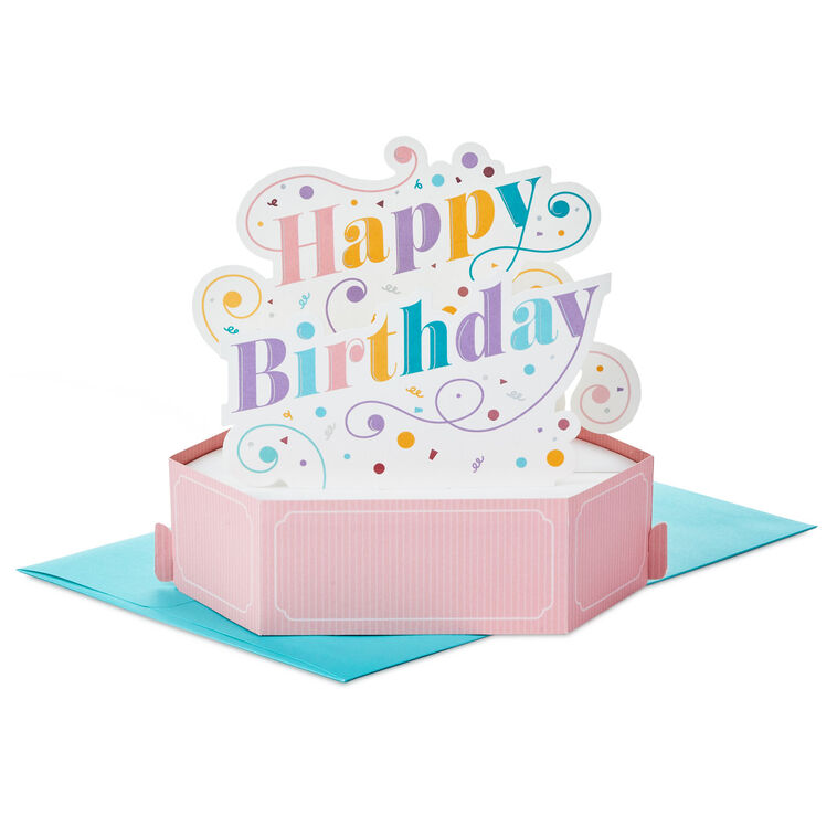 hallmark Good Vibes Confetti 3D Pop-Up Birthday Card
