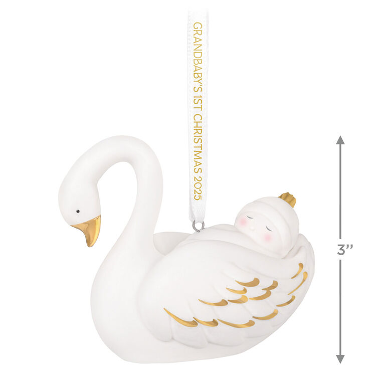 Hallmark Grandbaby's First Christmas Swan 2025 Porcelain Ornament