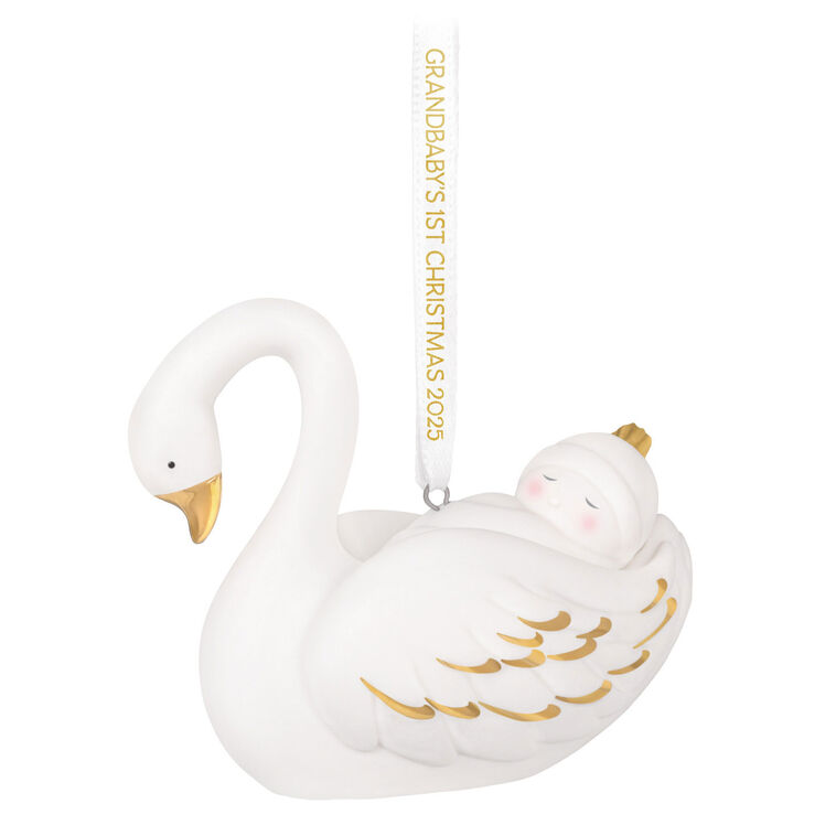 hallmark Grandbaby's First Christmas Swan 2025 Porcelain Ornament