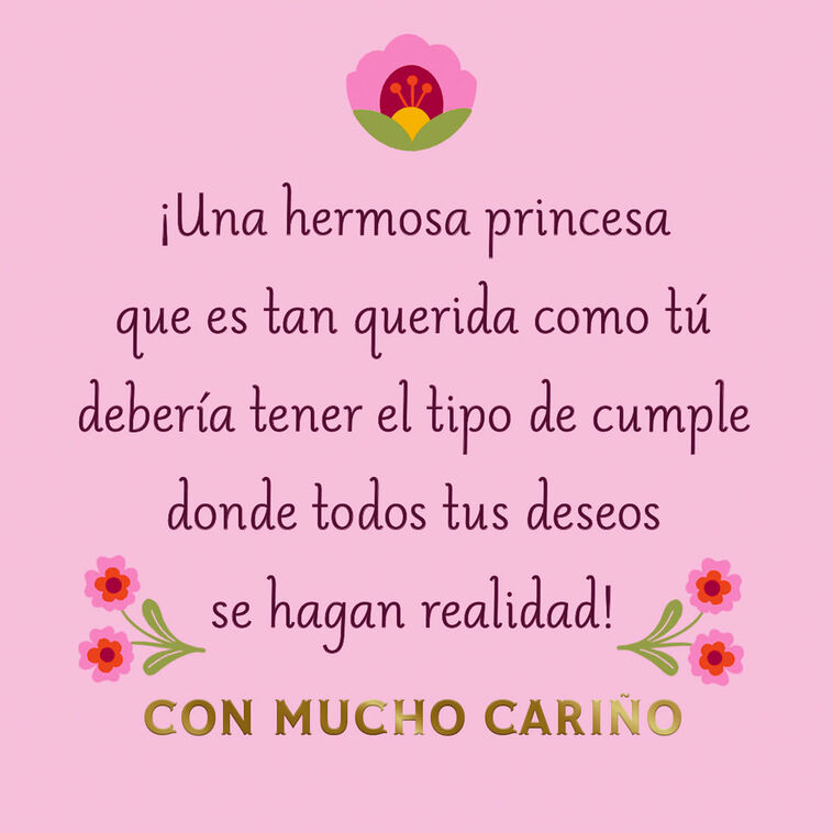 Hallmark Granddaughter You're A Princess Spanish-Language Card With Coloring Page