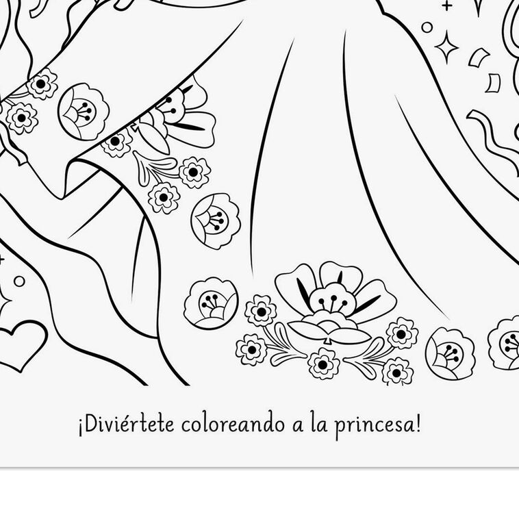 Hallmark Granddaughter You're A Princess Spanish-Language Card With Coloring Page