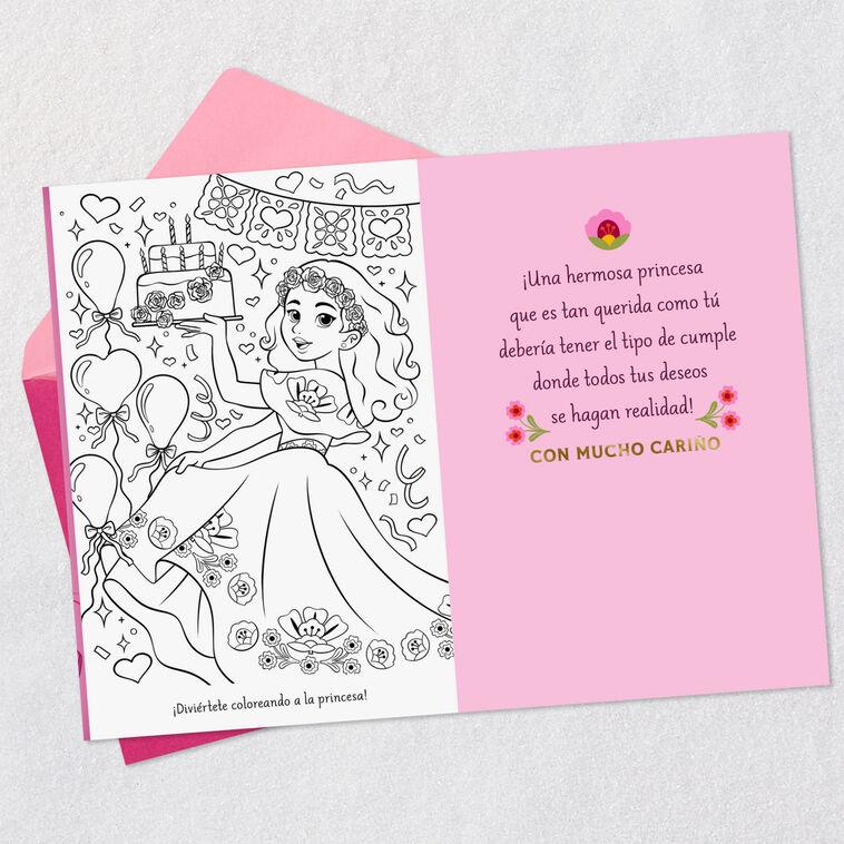 Hallmark Granddaughter You're A Princess Spanish-Language Card With Coloring Page