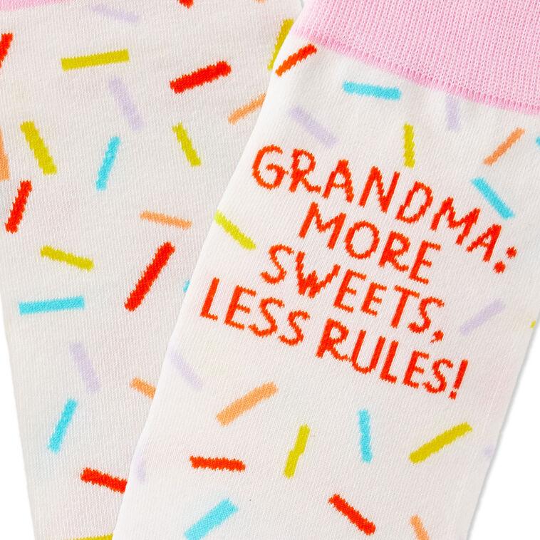 Hallmark Grandma More Sweets Less Rules Novelty Crew Socks