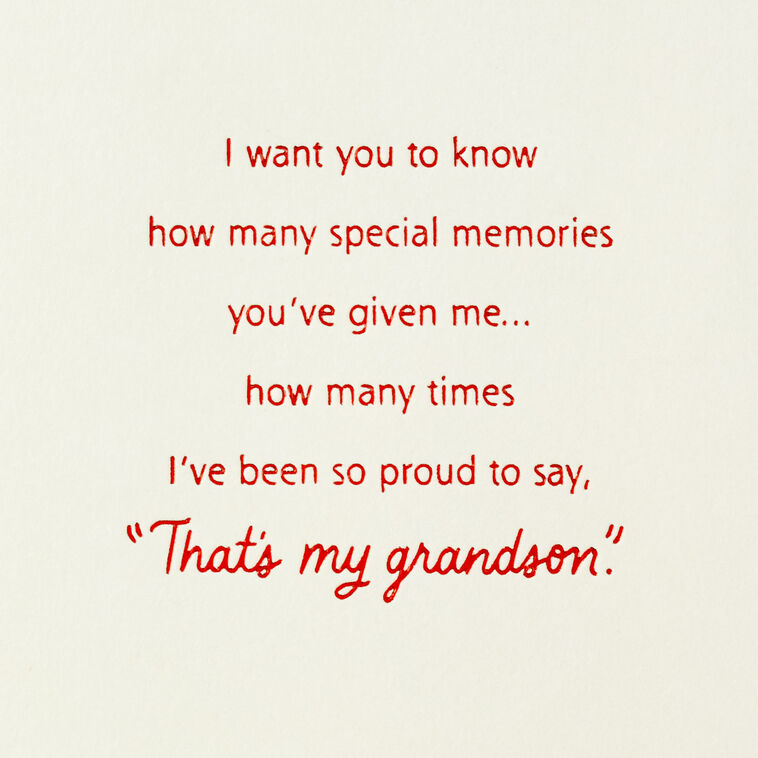 Hallmark Grandson Many Special Memories You've Given Me Christmas Card