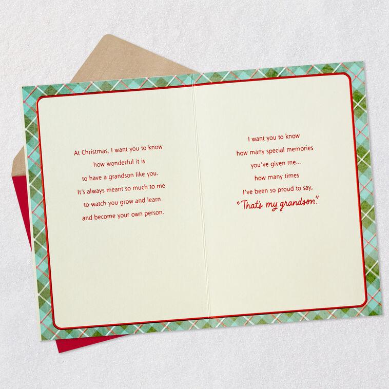 Hallmark Grandson Many Special Memories You've Given Me Christmas Card