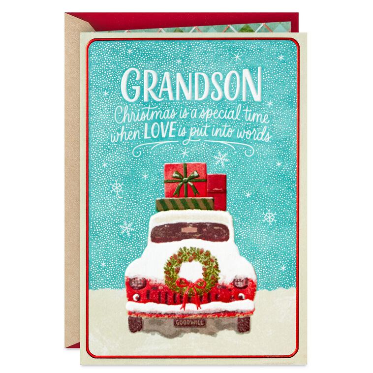 hallmark Grandson Many Special Memories You've Given Me Christmas Card