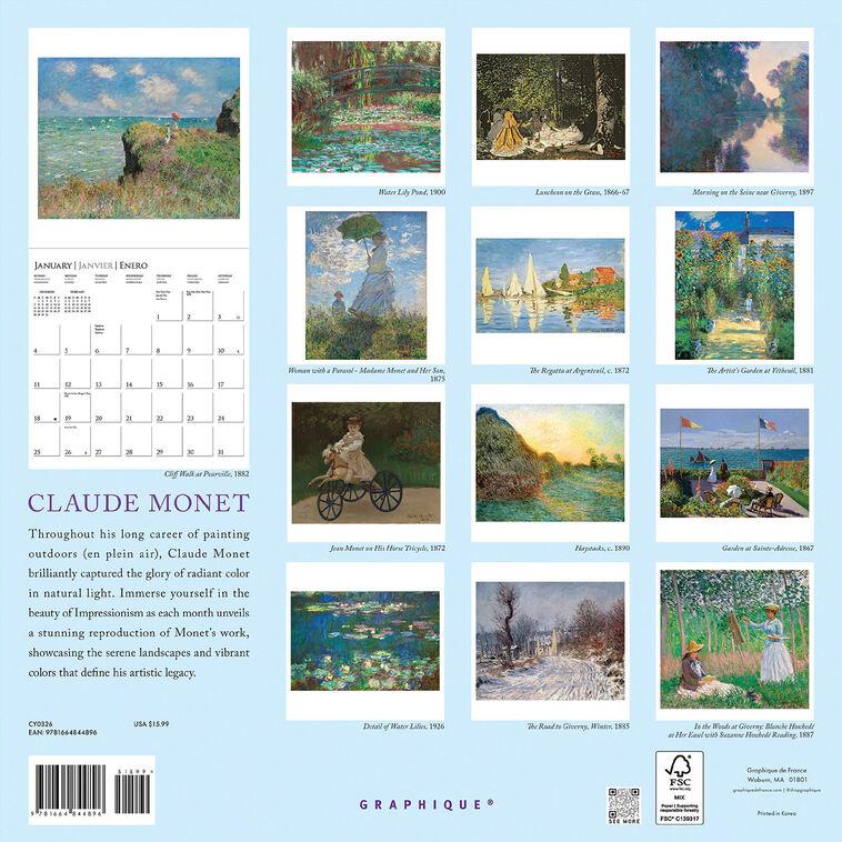 Hallmark Graphique 2026 Claude Monet 16-Month Calendar
