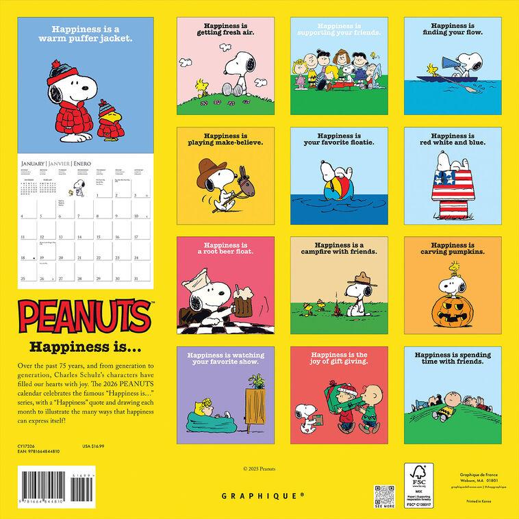 Hallmark Graphique 2026 Peanuts Happiness Is 16-Month Calendar
