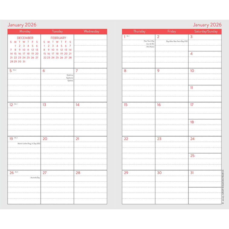 Hallmark Graphique Peanuts Snoopy 2026-2027 Pocket Planner