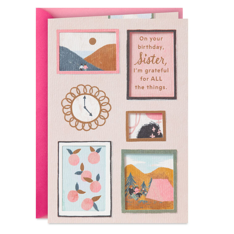 hallmark Grateful for All the Things Birthday Card for Sister