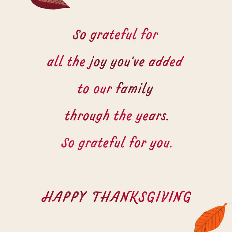 Hallmark Grateful For The Joy You Add Thanksgiving Card For Nephew