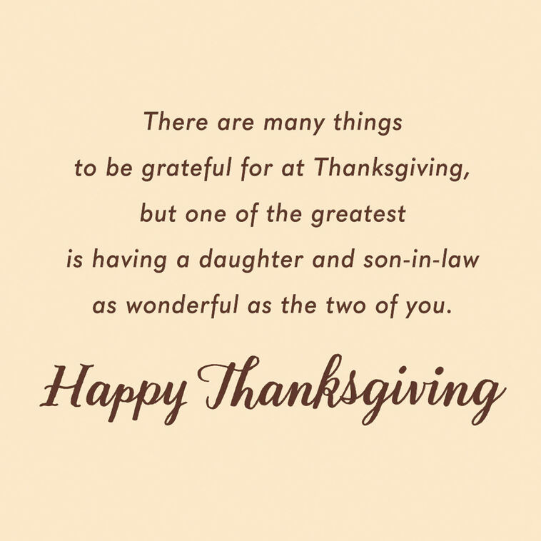 Hallmark Grateful For The Two Of You Thanksgiving Card For Daughter And Son-in-Law
