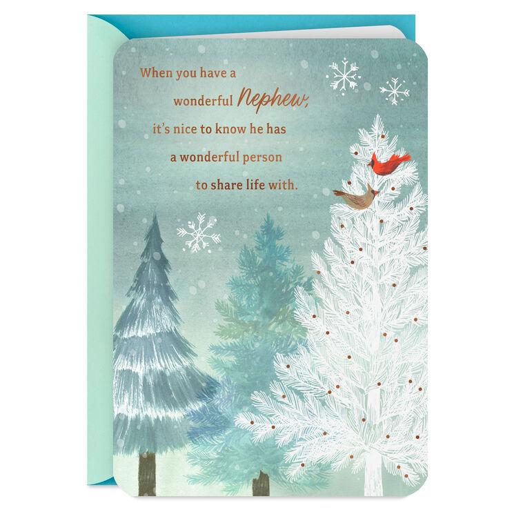 hallmark Grateful for You Both Christmas Card for Nephew and Partner