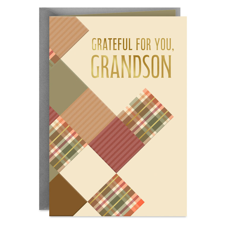 hallmark Grateful for You Thanksgiving Card for Grandson