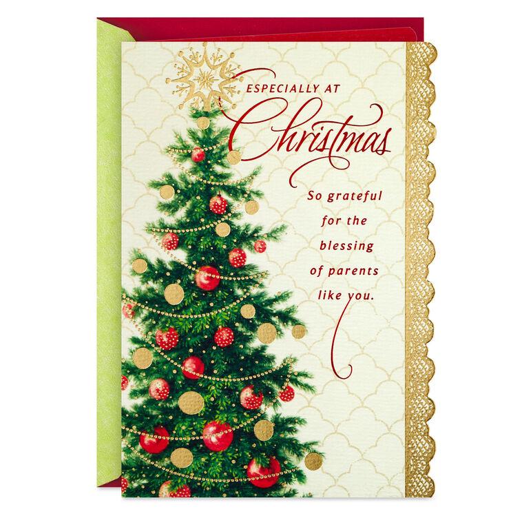 hallmark Grateful for Your Blessings Christmas Card for Parents