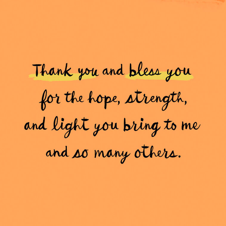 Hallmark Grateful For Your Hope Strength And Light Thank-You Card
