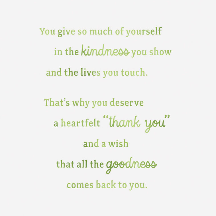 Hallmark Grateful For Your Kindness Gift Card Greeting Thank-You Card