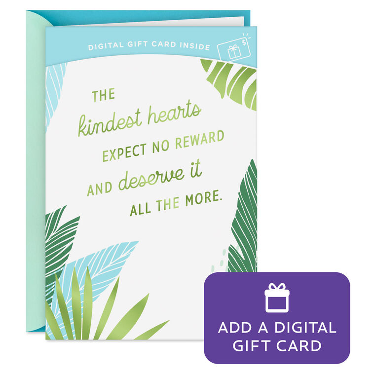 hallmark Grateful for Your Kindness Gift Card Greeting Thank-You Card