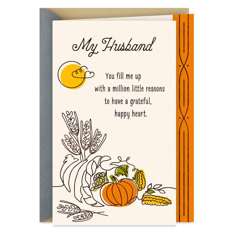 hallmark Grateful Happy Heart Thanksgiving Card for Husband