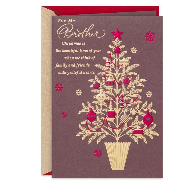 hallmark Grateful Hearts Christmas Card for Brother