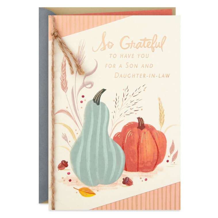 hallmark Grateful to Have You Thanksgiving Card for Son and Daughter-in-Law