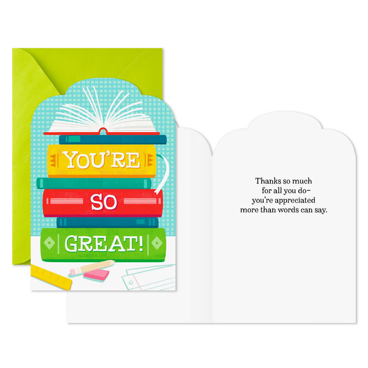 Hallmark Great Teacher Assorted Thank-You Cards Pack Of 6