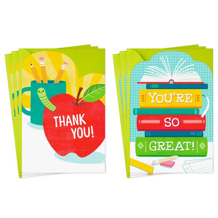 hallmark Great Teacher Assorted Thank-You Cards Pack of 6