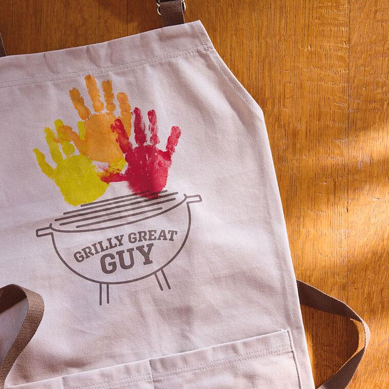 Hallmark Grilly Great Guy Adult Apron Handprint Kit