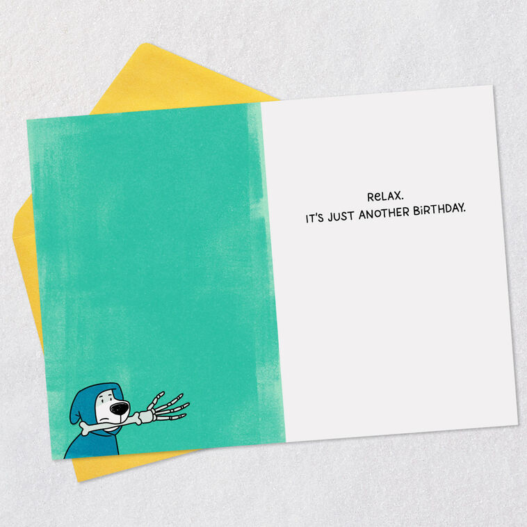 Hallmark Grim Reaper And His Emotional Support Dog Funny Birthday Card