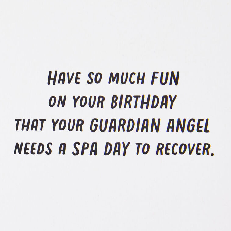 Hallmark Guardian Angel Spa Day Funny Birthday Card
