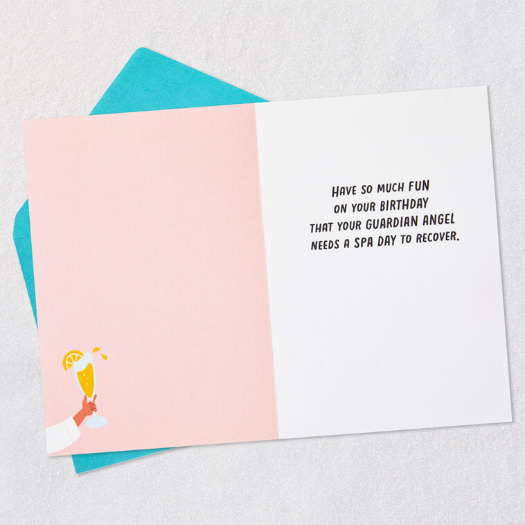 Hallmark Guardian Angel Spa Day Funny Birthday Card