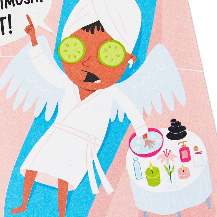 Hallmark Guardian Angel Spa Day Funny Birthday Card