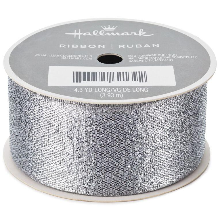 hallmark 1 1/2" Silver Metallic Ribbon
