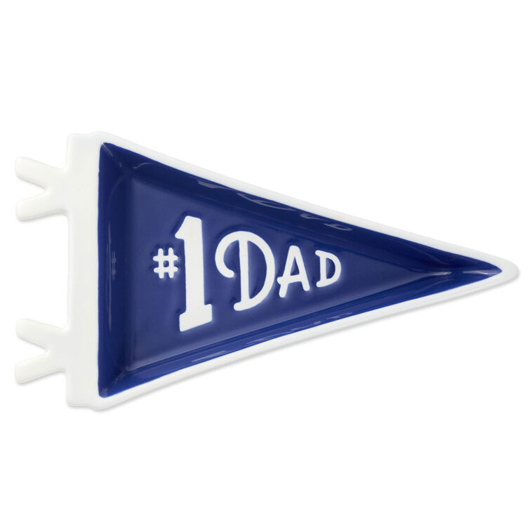 Hallmark #1 Dad Pennant-Shaped Trinket Tray