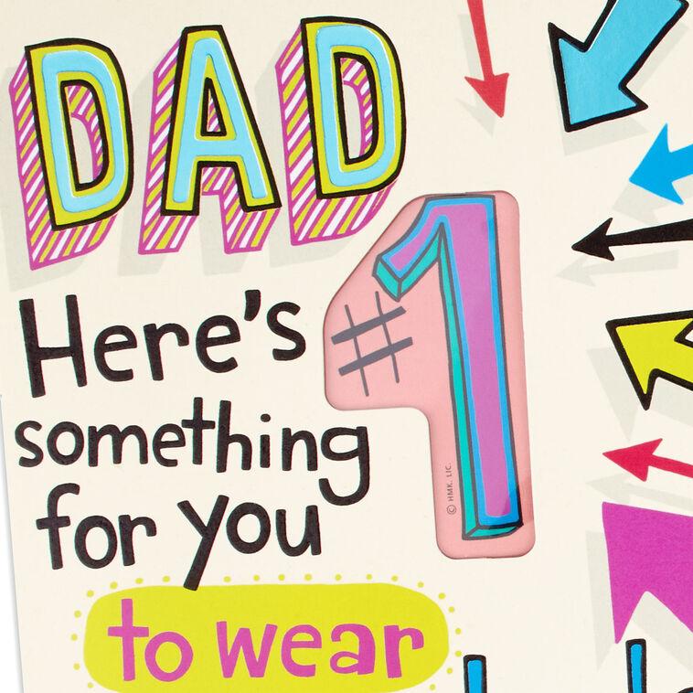 Hallmark #1 Daughter Funny Card For Dad With Pin