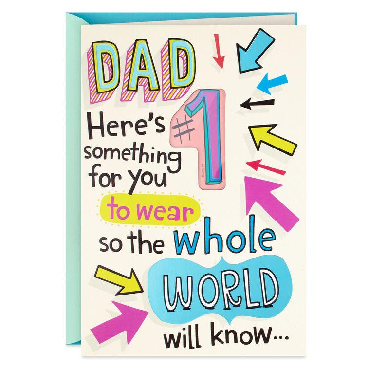 hallmark #1 Daughter Funny Card for Dad With Pin