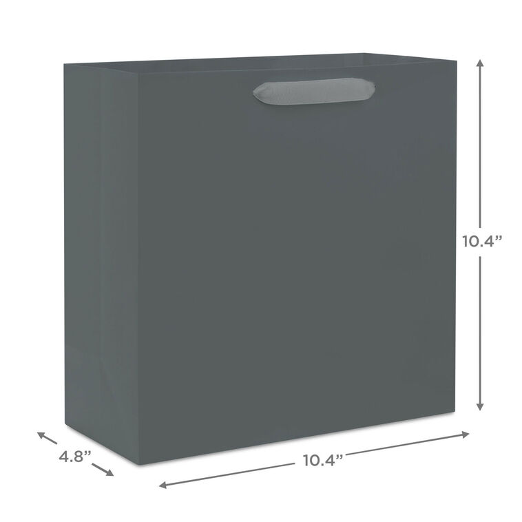 Hallmark 10.4" Gray Large Square Gift Bag