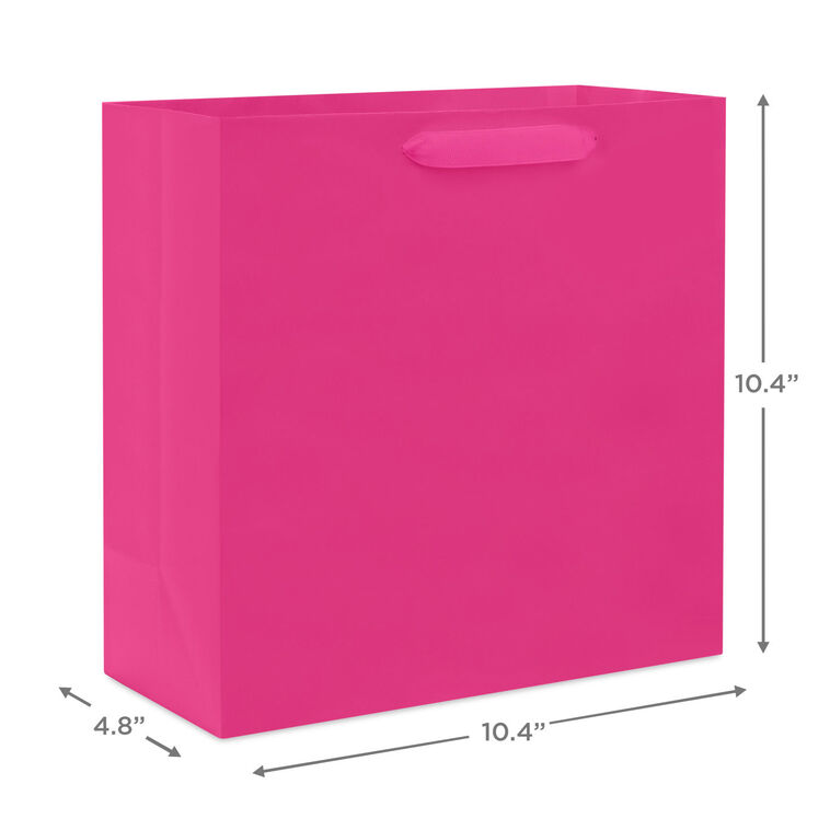 Hallmark 10.4" Hot Pink Large Square Gift Bag