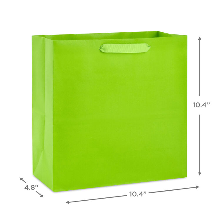 Hallmark 10.4" Lime Green Large Square Gift Bag