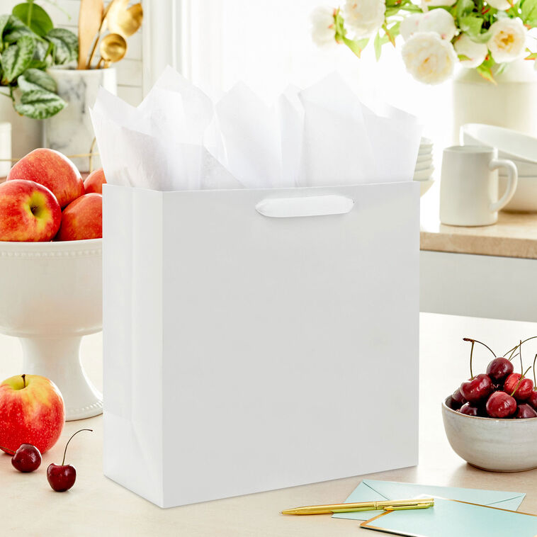 Hallmark 10.4" White Large Square Gift Bag